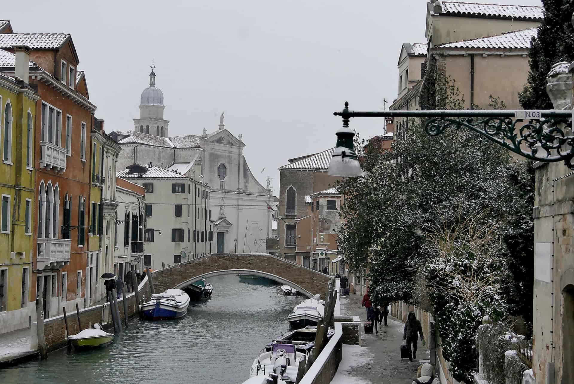 neige a venise en hiver