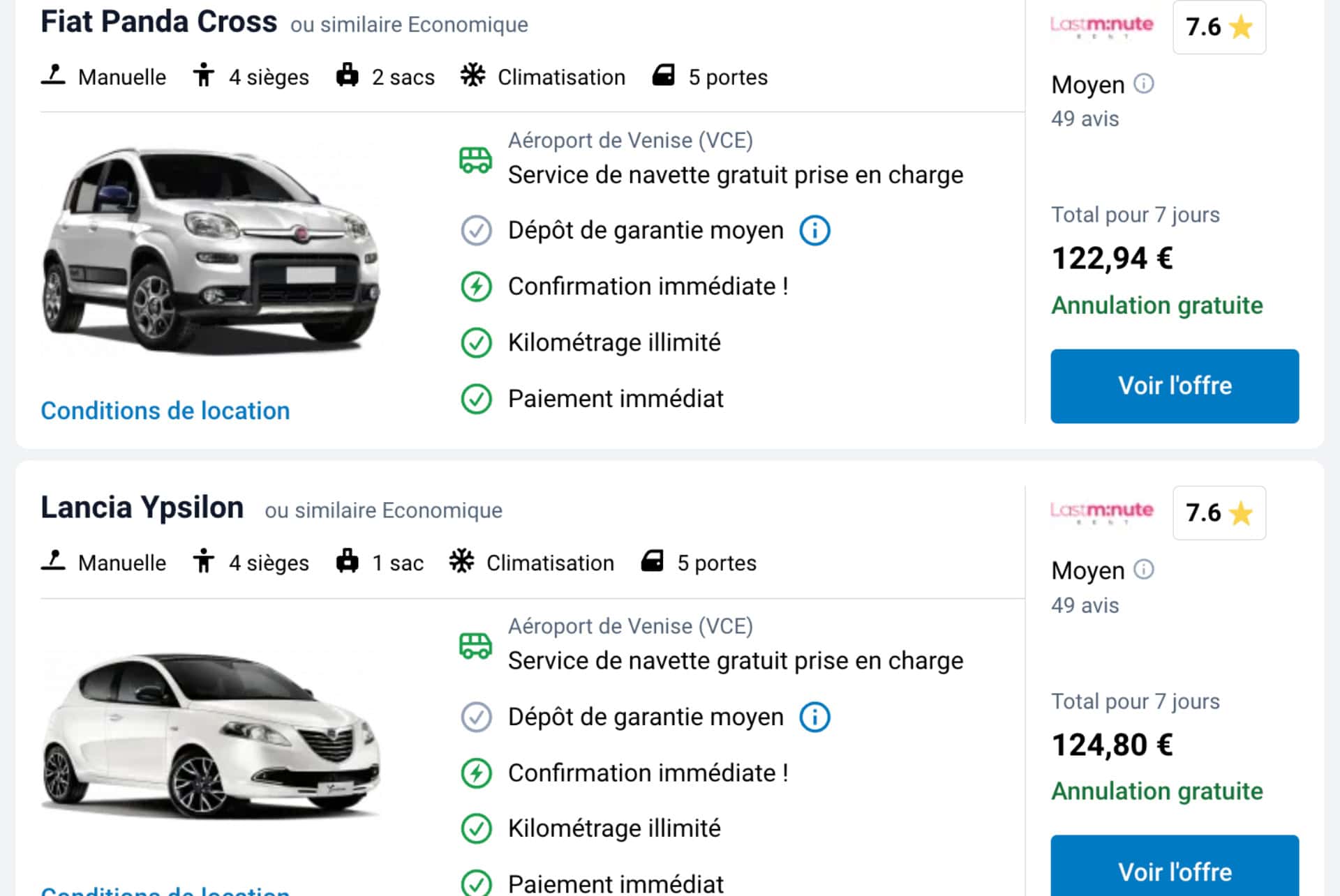 discovercars location voiture venise